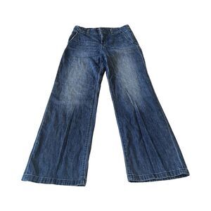 Wide-Leg Blue Jeans